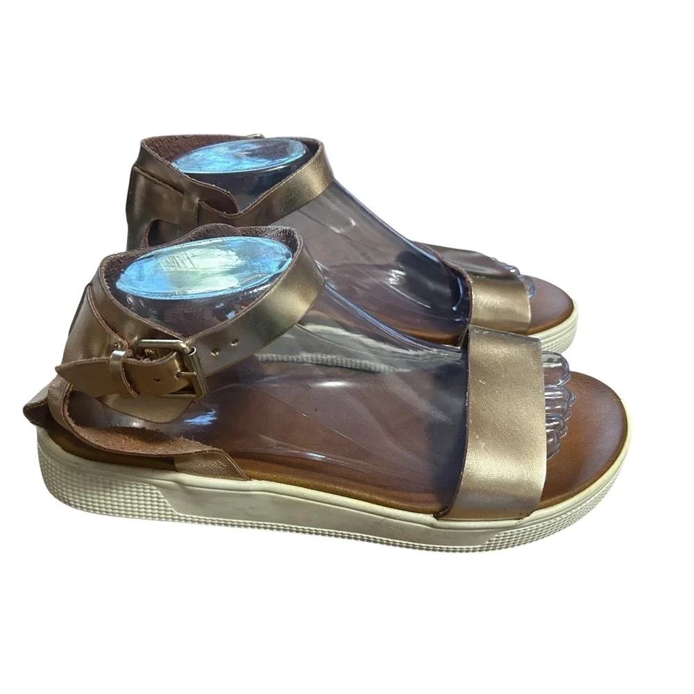 MIA Rose Gold Ankle Strap Platform Sandals‎ Women's Size 11 Summer Casual Chic